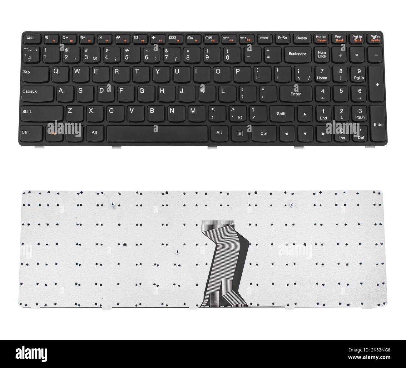 tastiera per laptop, parte di ricambio per laptop, su sfondo bianco Foto Stock