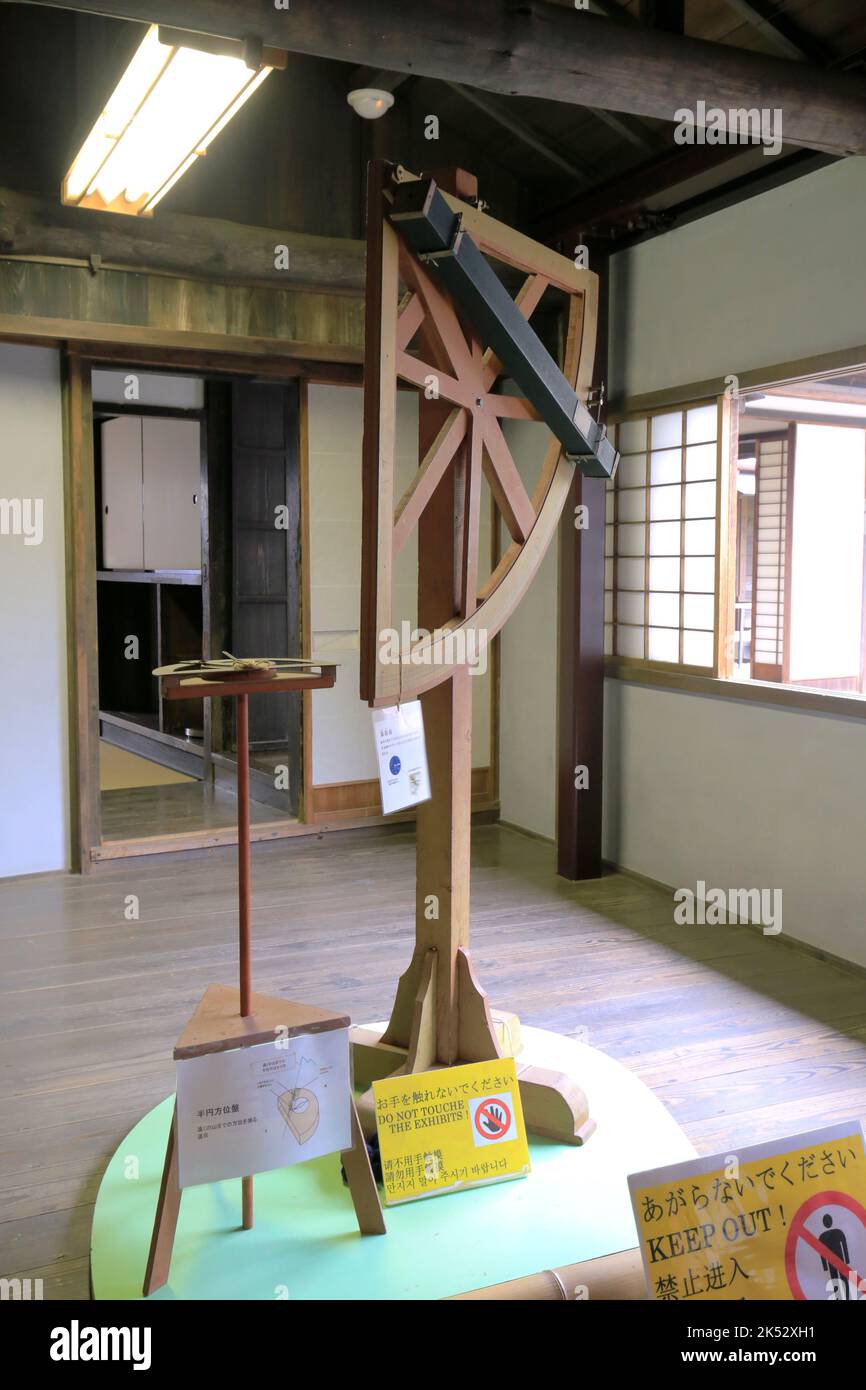 Quadrante visualizzato all'interno della casa di Inou Tadataka, Katori, città Giappone Foto Stock