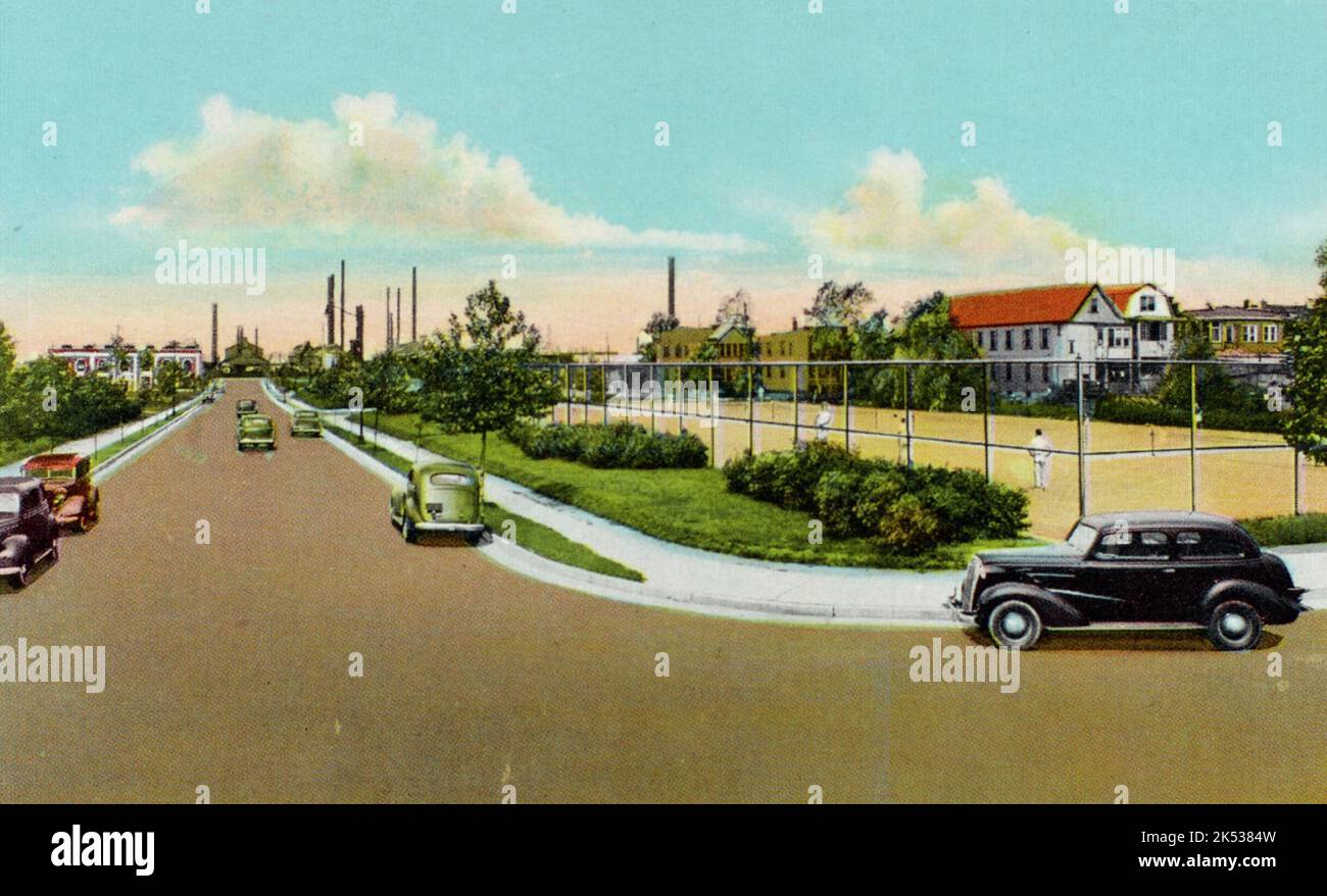 South Parkway, Perth Amboy, NJ - cartolina circa 1942 Foto Stock