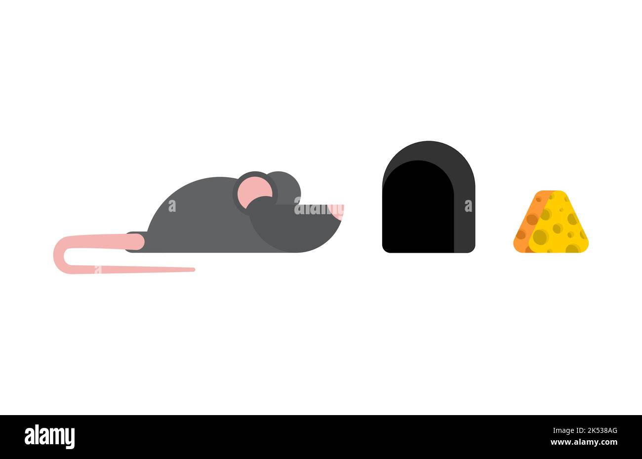 Set di topolini e formaggi e burrow. Illustrazione vettoriale Illustrazione Vettoriale