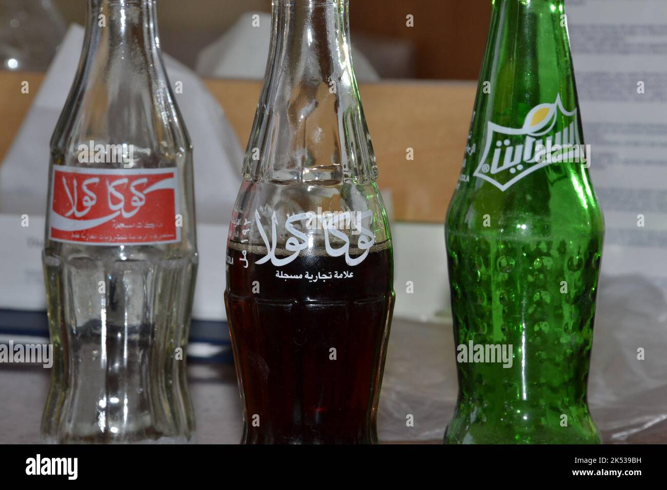 Getränke in Ägypten Cola sprit Foto Stock