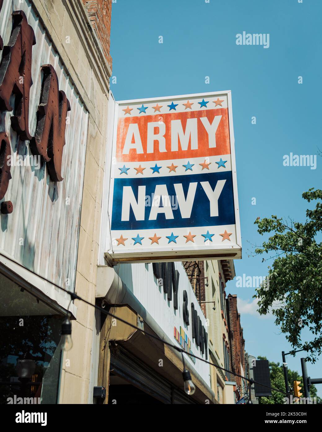Army & Navy Store segno vintage, Pottstown, Pennsylvania Foto Stock