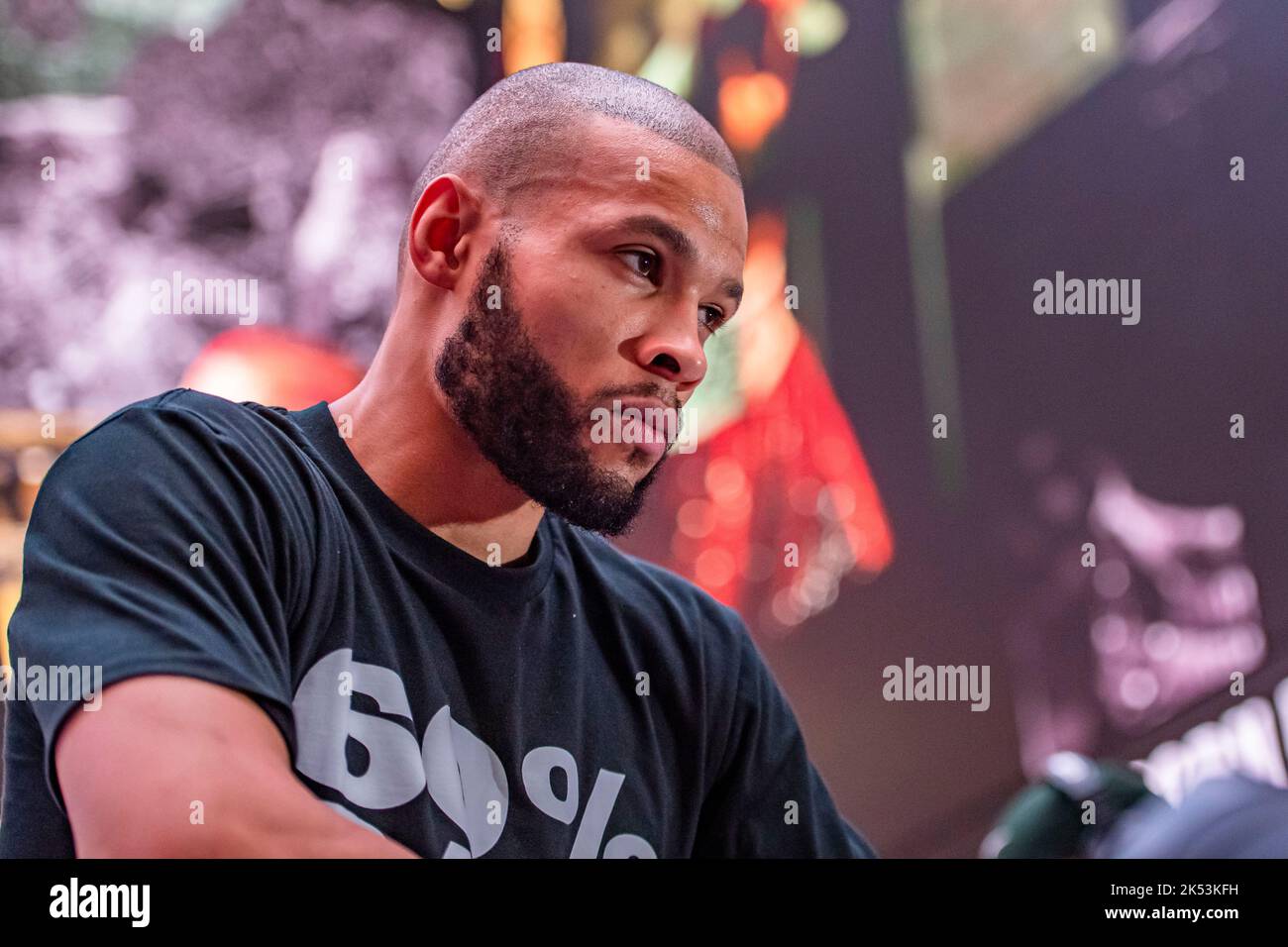 LONDRA, REGNO UNITO. 05th Ott 2022. Chris EUBANK JR durante la Matchroom presenta Chris Eubank Jr vs Conor Benn e Undercard Media Workout a Outernet London mercoledì 05 ottobre 2022 a LONDRA, REGNO UNITO. Credit: Taka G Wu/Alamy Live News Foto Stock