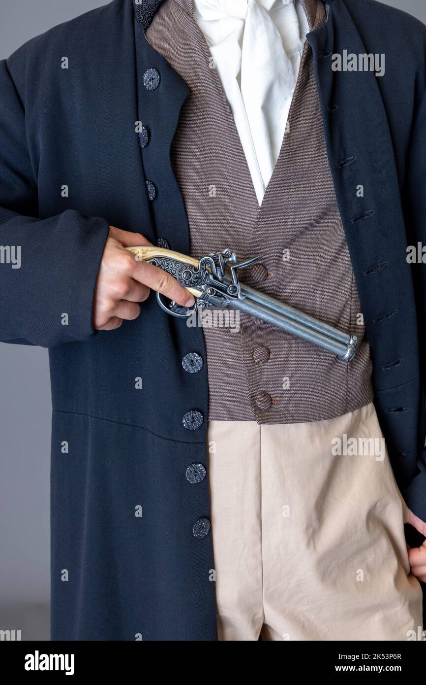 Un bel Signore del periodo Regency con capelli scuri Foto Stock