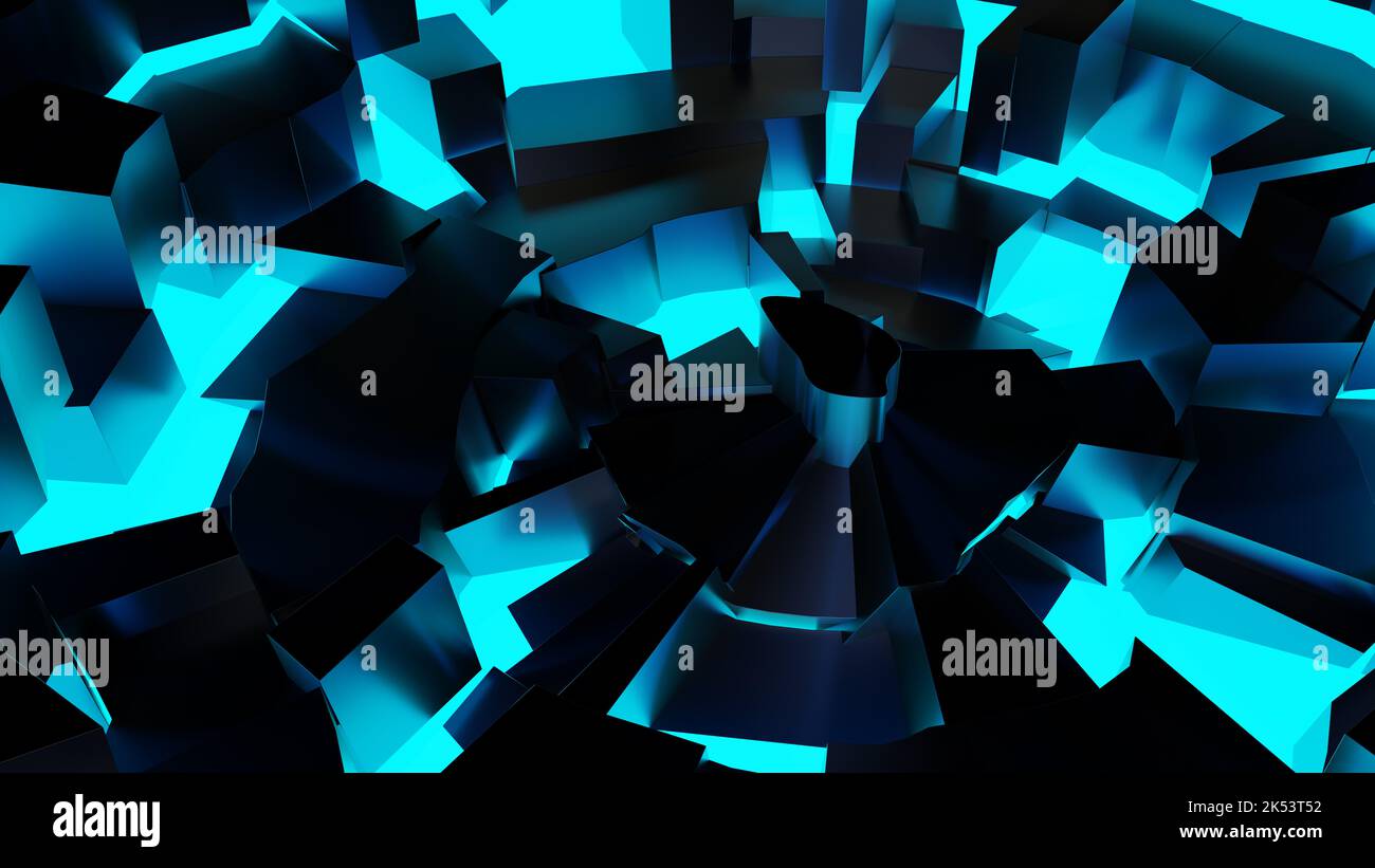 futuristico sfondo blu. rendering 3d. Foto Stock