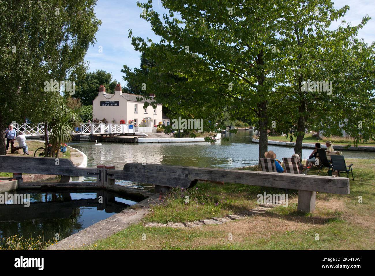 Saul Junction dove il Gloucester & Sharpness Canal incontra il Stroudwater Canal, Gloucestshire, Inghilterra Foto Stock