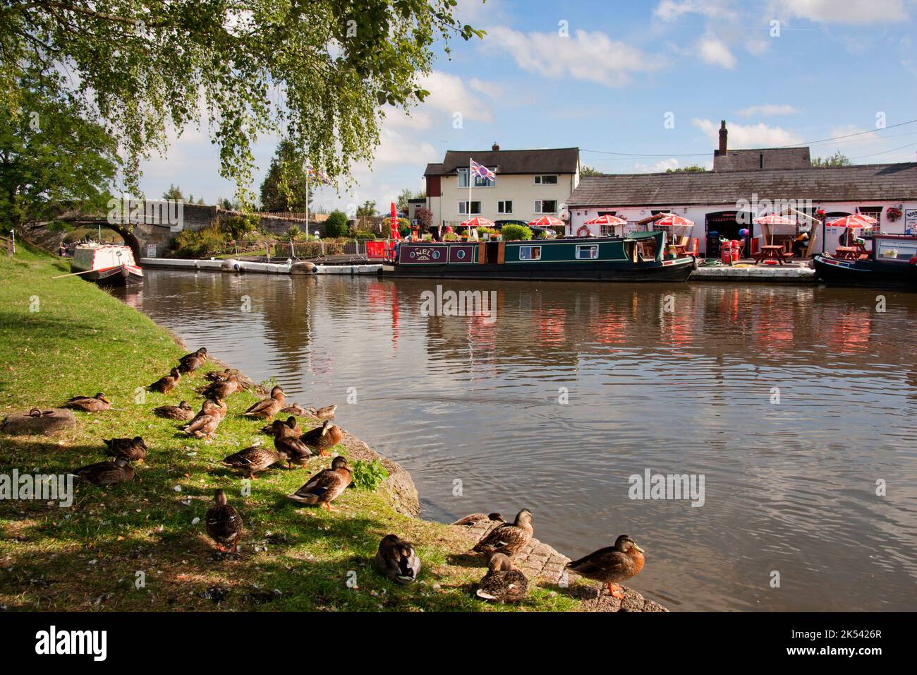 Norbury Junction, Shropshire Union Canal, nr Bishops Castle, Shropshire, Inghilterra Foto Stock