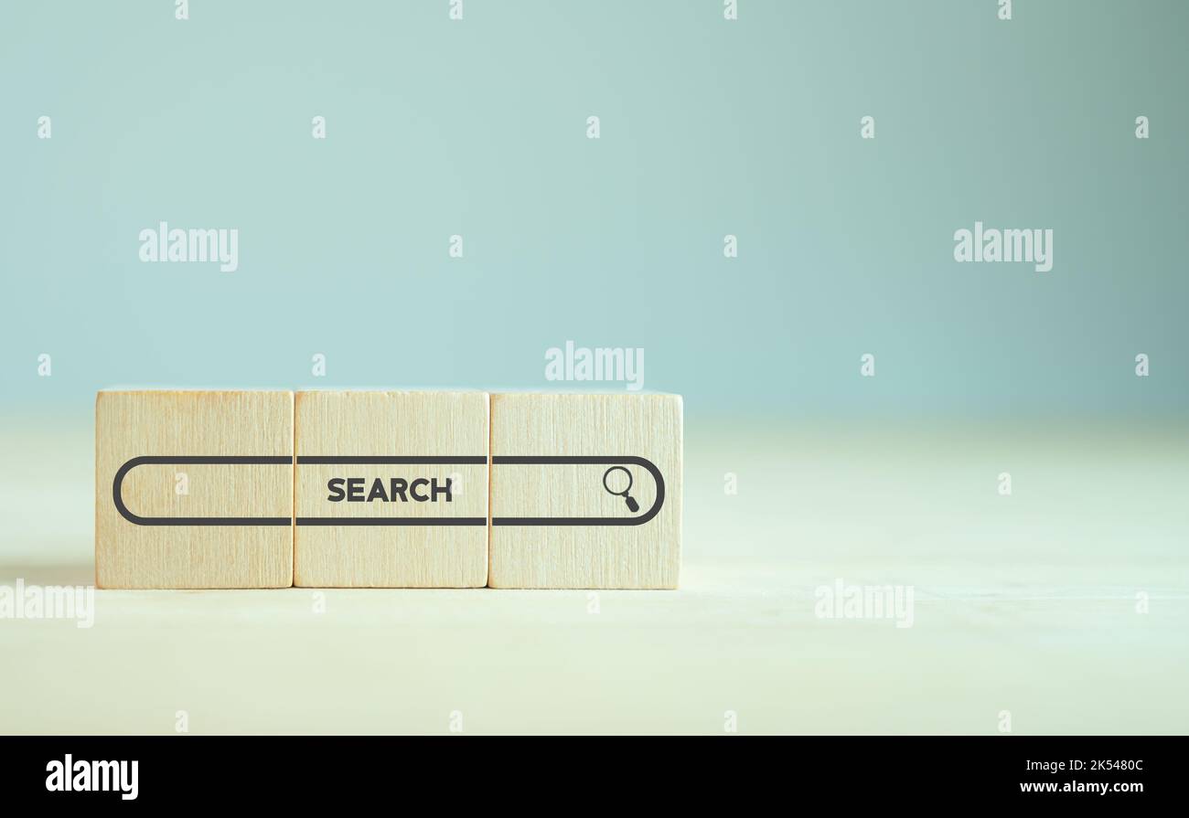 Barra di ricerca per siti Web e UI, app per dispositivi mobili, pagina Web del browser per l'ottimizzazione dei motori di ricerca dati. Ricerca informazioni dati Internet rete c Foto Stock