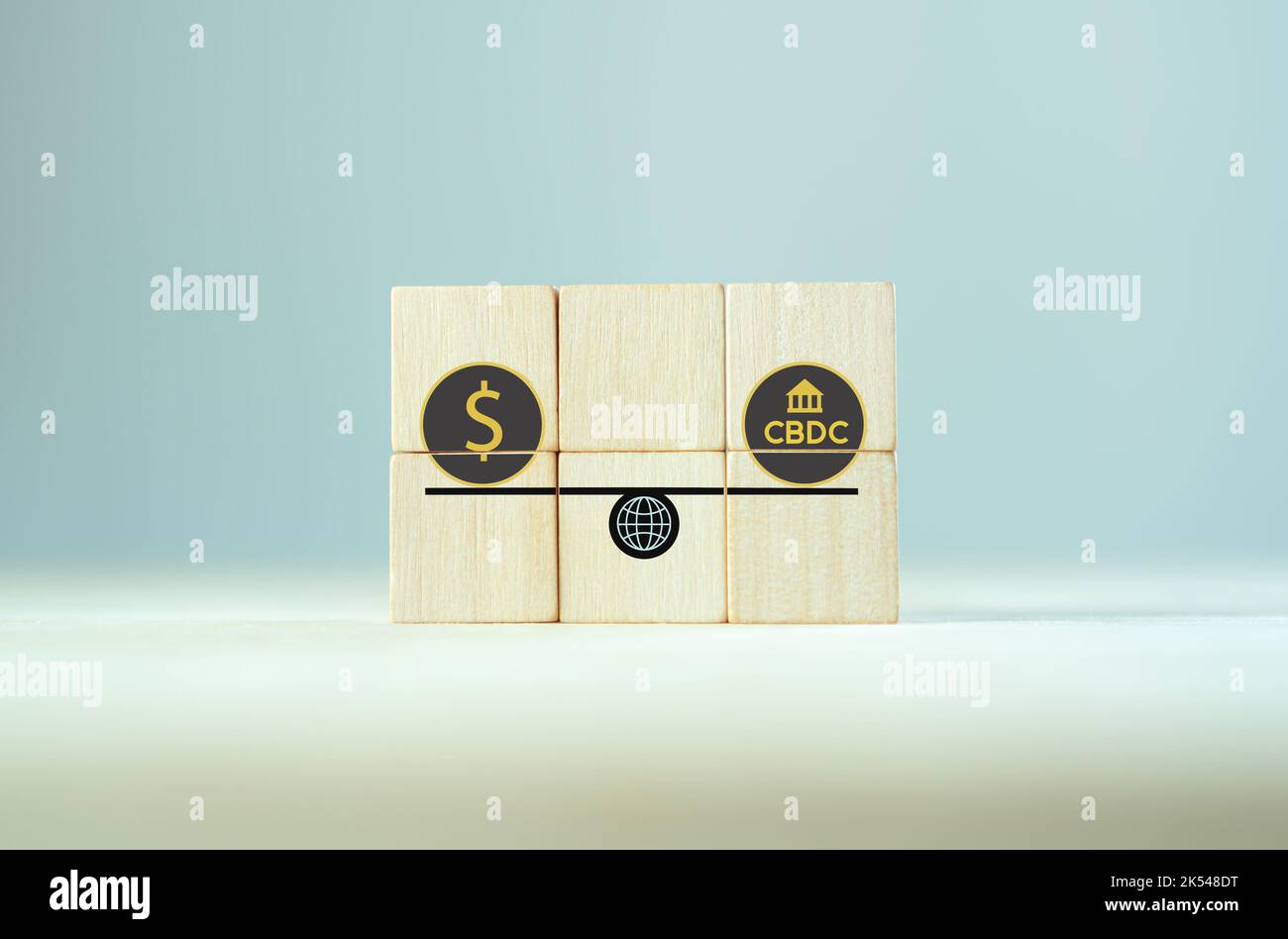 Valuta digitale della Banca centrale CBDC. Tecnologia finanziaria, blockchain, apprendimento matchine, scambio, denaro e asset digitale. Moderna criptovaluta bancaria Foto Stock