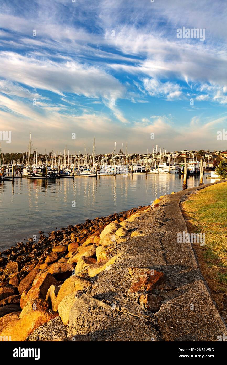 Brisbane Australia / Alba a Manly Boat Harbour, Manly Brisbane Queensland. Foto Stock