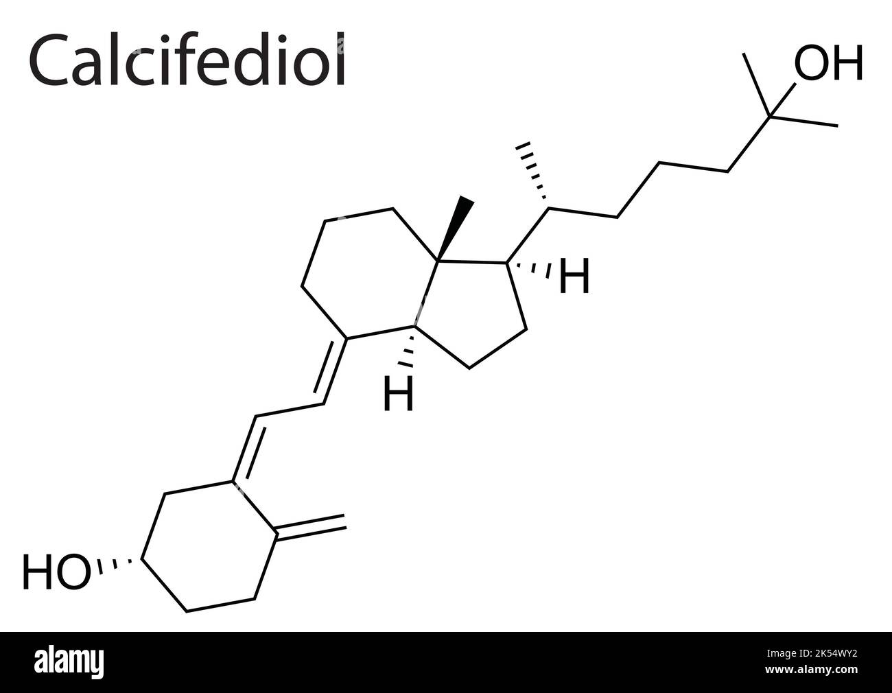 File vettoriale della struttura chimica e molecolare di Calcifediol Illustrazione Vettoriale