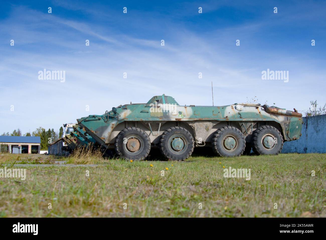 Esercito russo BTR-70 portatore di personale veicolo blindato gommato Foto Stock