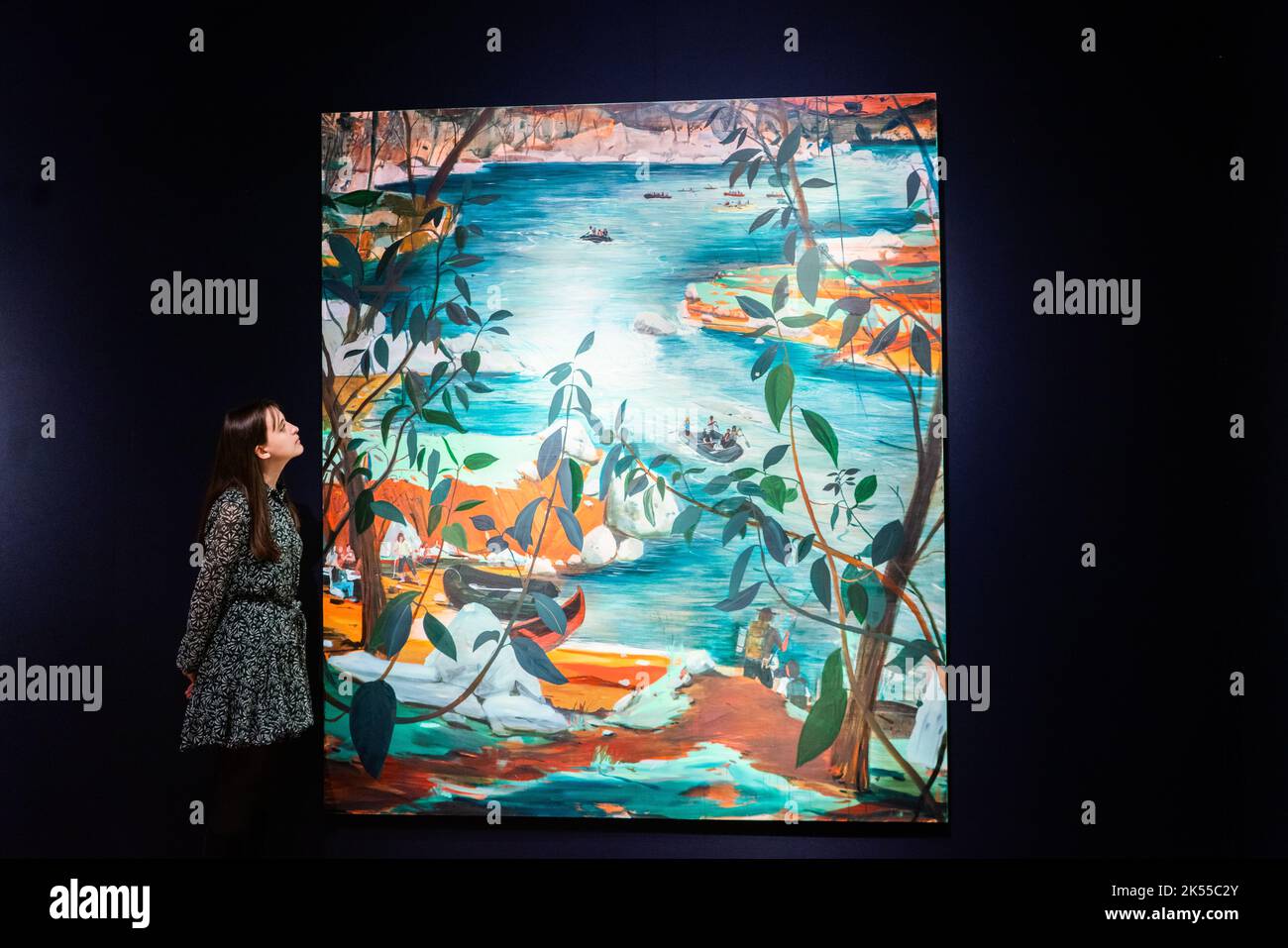 Londra Regno Unito. 6 ottobre 2022 . JULES DE BALINCOURT (B. 1972) fluttuazione attraverso la stima IT: GBP 80.000 – GBP 120.000 in anteprima della vendita serale del 20th-21st secolo Christies . La vendita si svolge il 13 ottobre. Credit: amer Ghazzal/Alamy Live News. Foto Stock