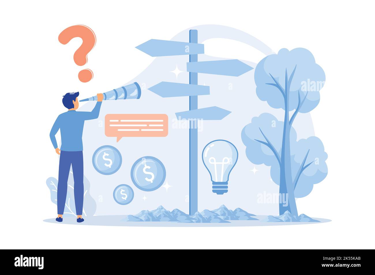 Gestione delle decisioni regole aziendali, gestione strategica dell'organizzazione, strumento IT, software di analisi aziendale, sistema decisionale flat design moder Illustrazione Vettoriale