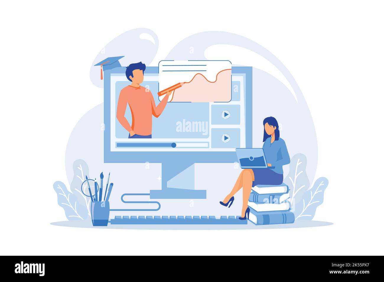 Consigli e suggerimenti per la grafica del computer guardare. Masterclass di design digitale, corso online, informazioni utili. Preparazione dell'esame di verniciatura. Illustrazione Vettoriale