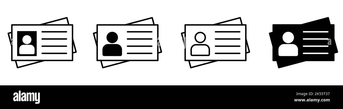 Set di icone documento scheda ID Illustrazione Vettoriale