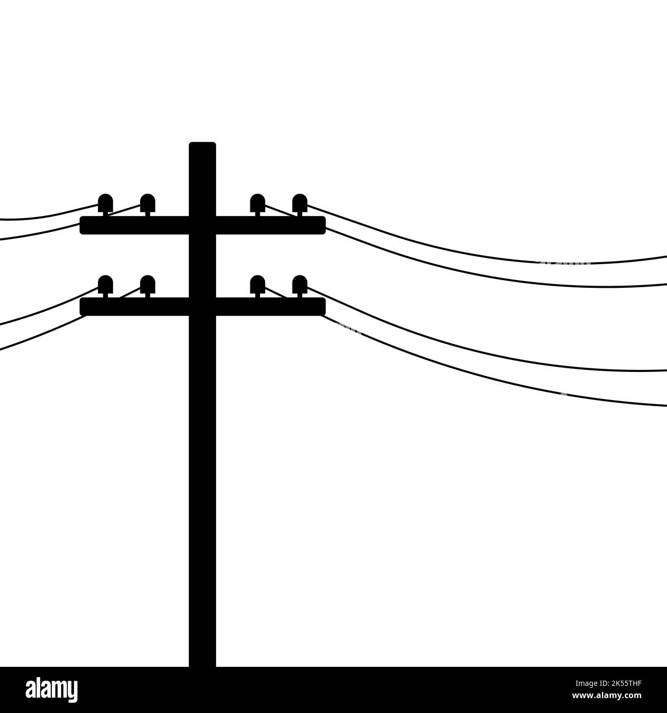 Icone del concetto di infrastruttura del polo elettrico Illustrazione Vettoriale