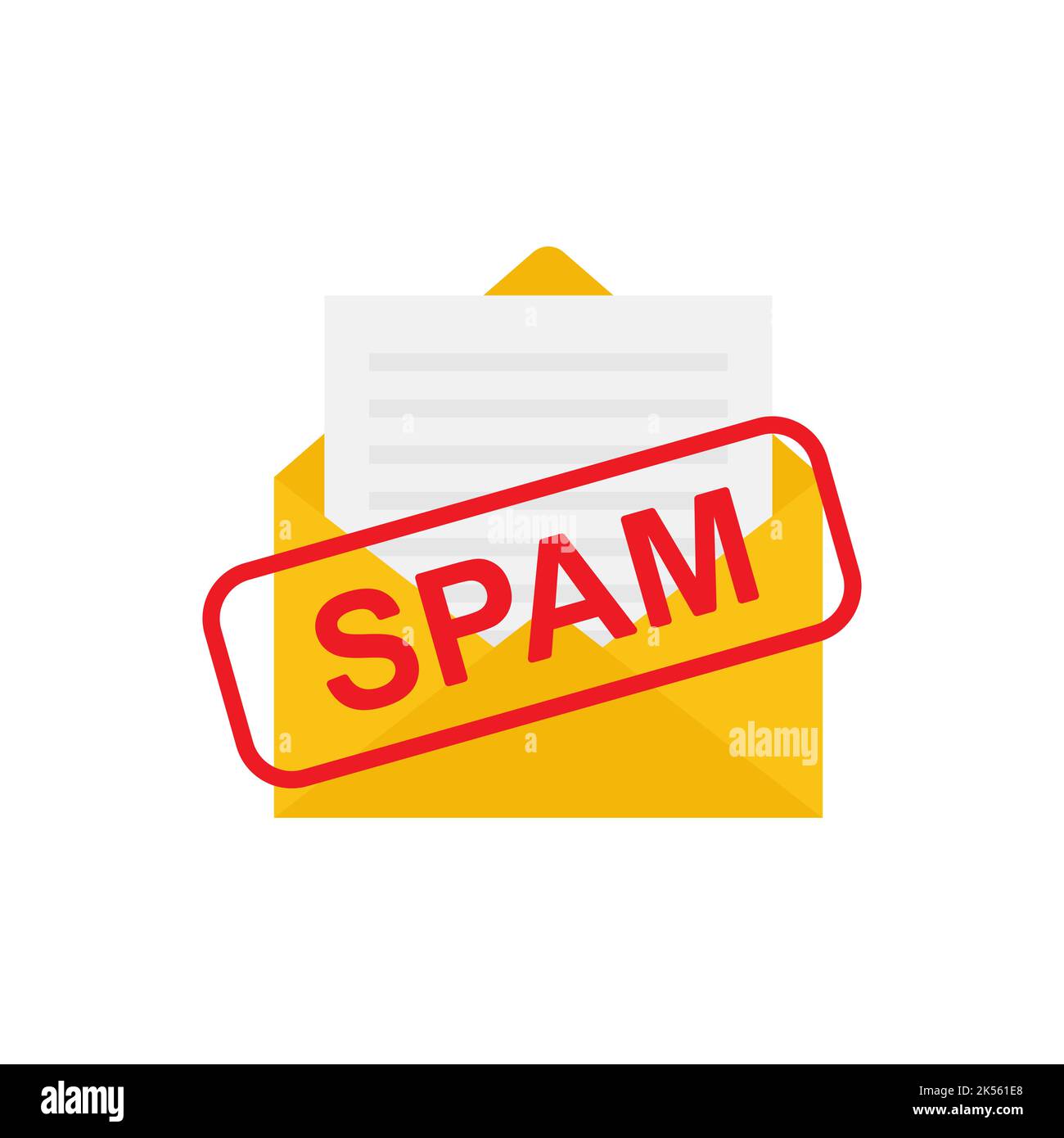 Stile piatto dell'icona del messaggio spam Illustrazione Vettoriale