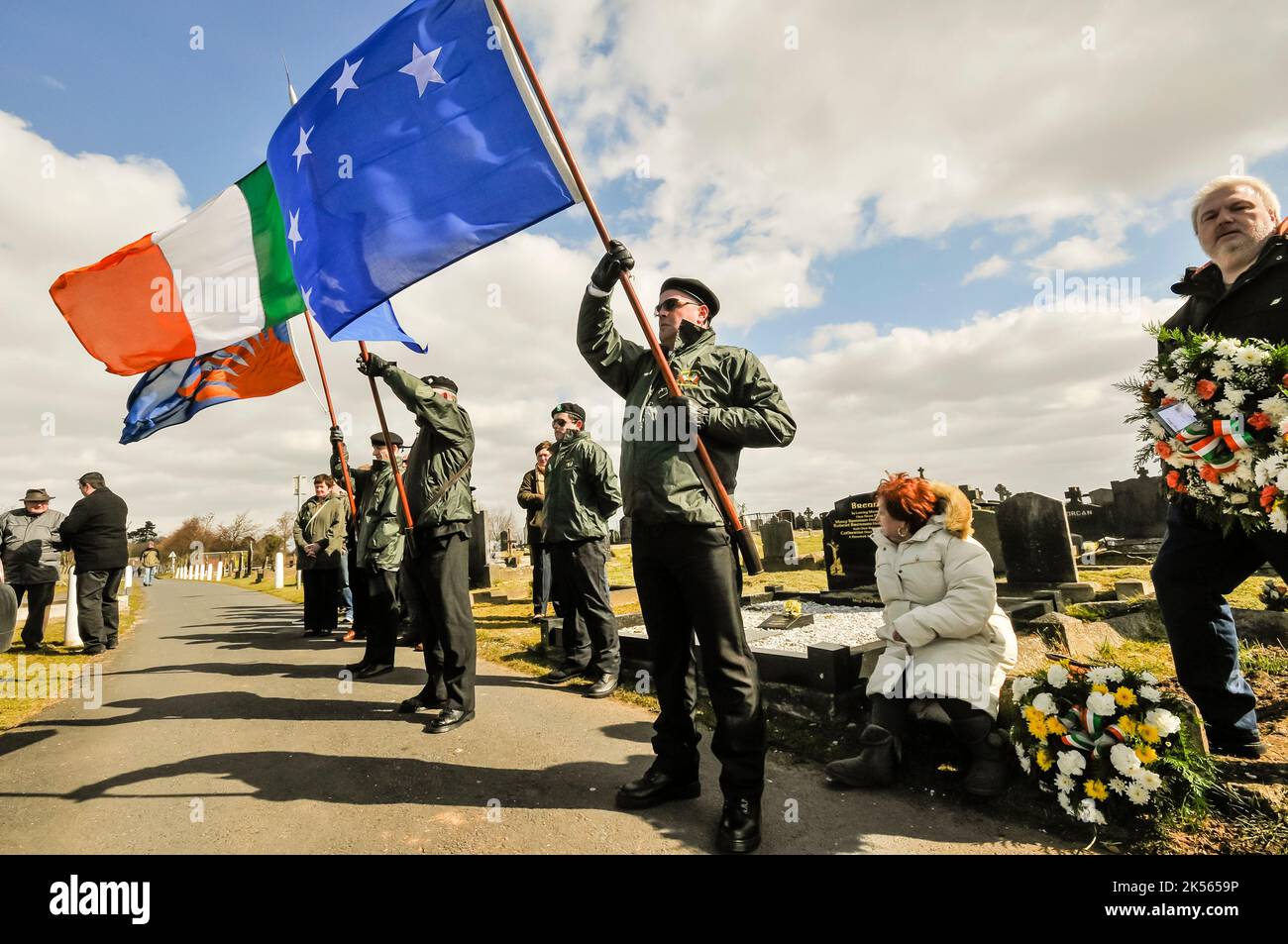31/03/2013, Belfast, Irlanda del Nord. I Repubblicani Sinn Fein celebrano la loro commemorazione pasquale annuale per i loro volontari. Foto Stock