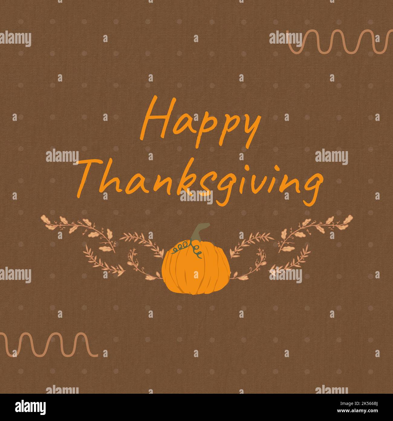 Composizione di felice giorno di ringraziamento testo sulla zucca Foto Stock