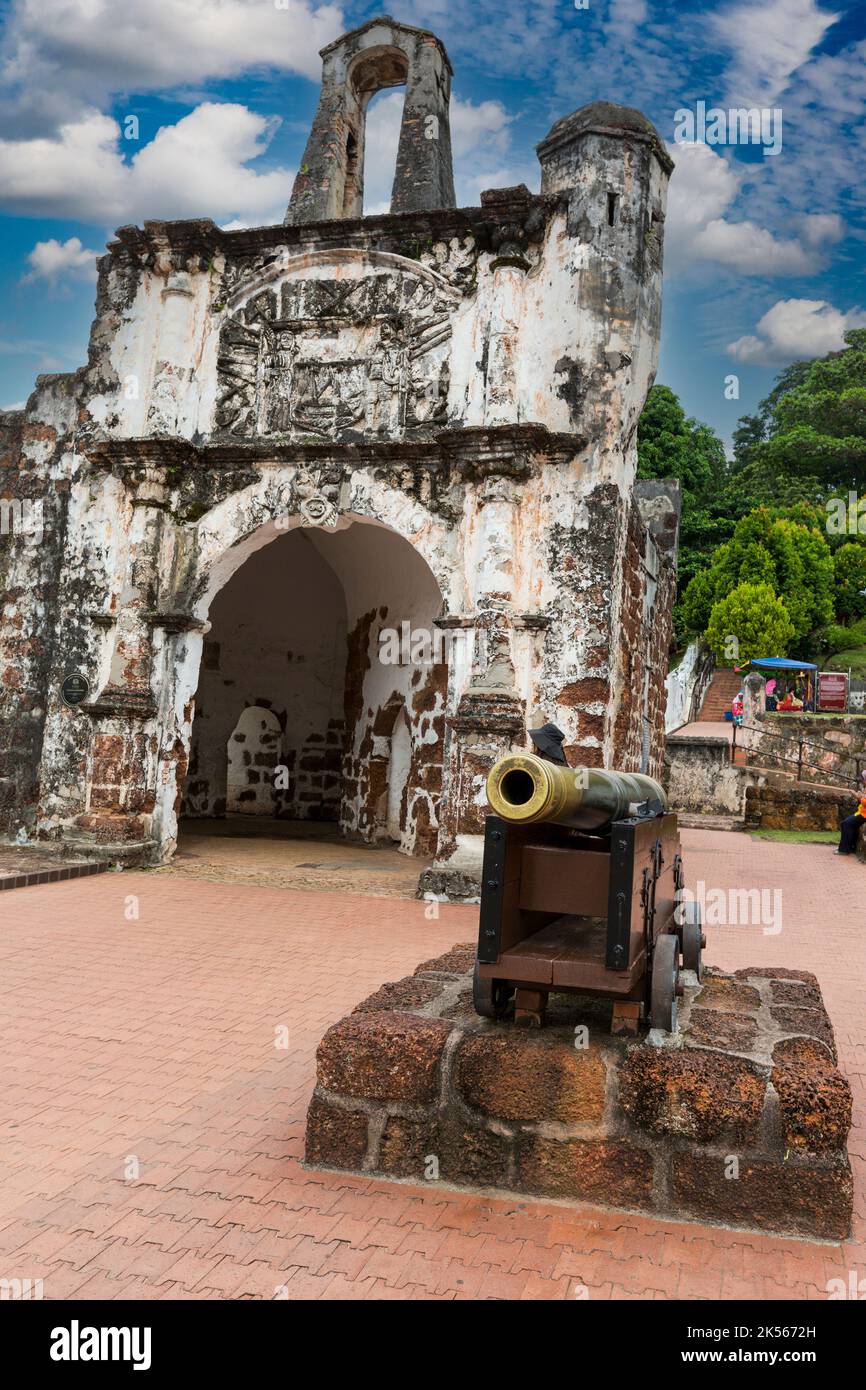Porta de Santiago, gate di una famosa fortezza Portoghese, 16th. Secolo Melaka, Malaysia. Foto Stock
