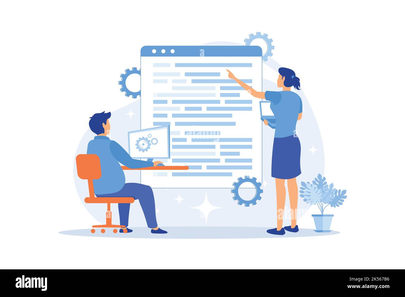 Corsi di informatica. Formazione IT, opportunità di e-learning, tecnologia dei webinar. Formazione online a distanza e responsabile officina su Internet. Vettore Illustrazione Vettoriale