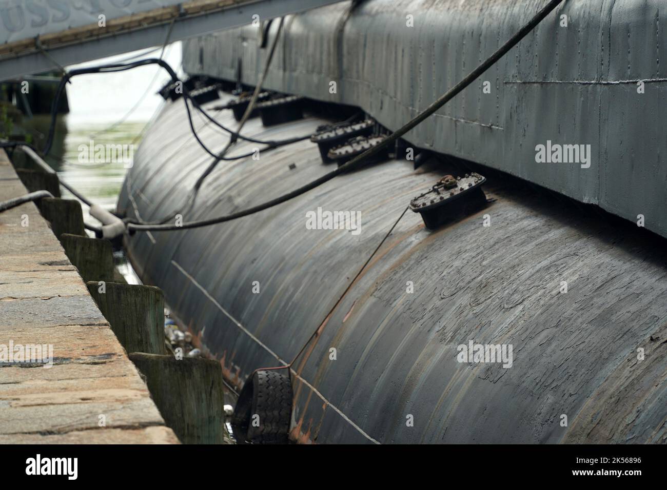 vecchio sottomarino navy nave dettaglio esterno Foto Stock