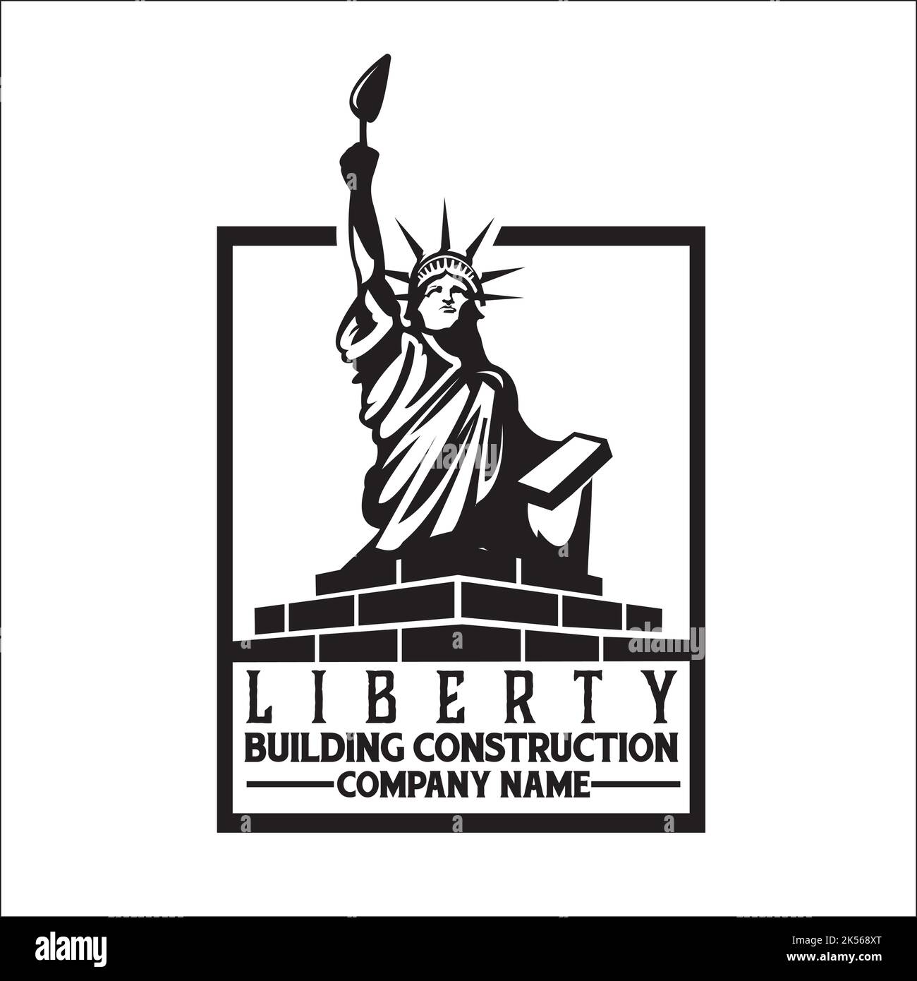 costruzione liberty building / esclusivo logo design ispirazione Illustrazione Vettoriale