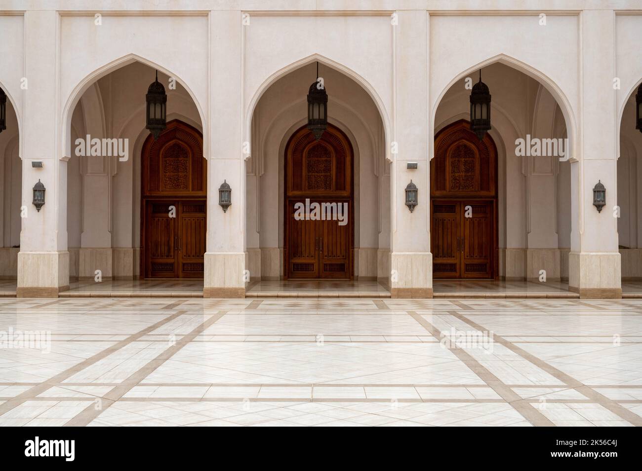 Sultan Qaboos moschea nel centro di Salalah, Oman Foto Stock