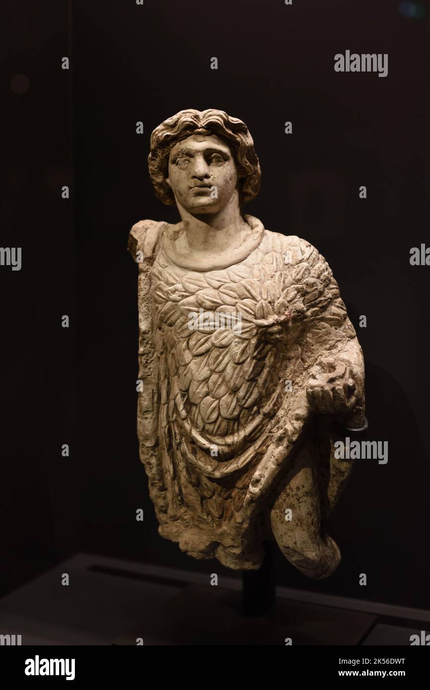Statua o scultura di Alessandro Magno (356BC-323BC) con la tunica greca dell'Ance c2nd d.C. di Alessandria d'Egitto Foto Stock