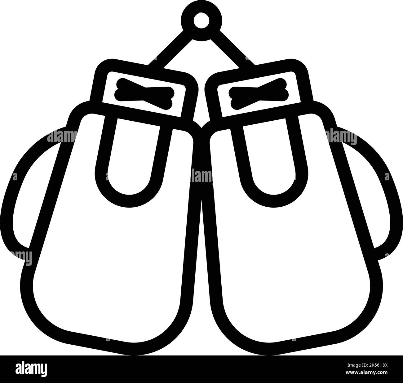 Gym box guanti icona contorno vettoriale. Guanto sportivo. Attrezzatura invernale Illustrazione Vettoriale