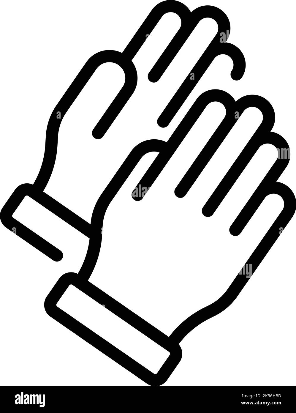 Vettore di contorno icona del sistema di gestione della mano. Guanto sportivo. Pugile punch Illustrazione Vettoriale