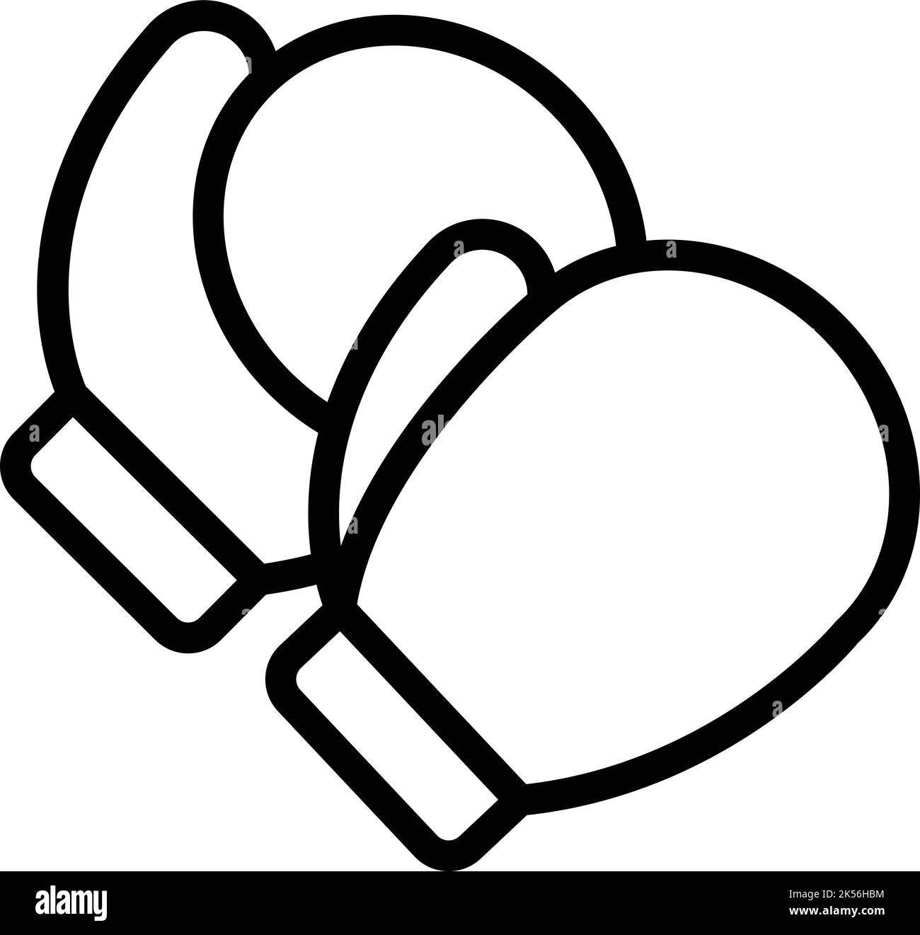 Casella paia guanti icona contorno vettoriale. Lotta di custode. Attrezzatura sportiva Illustrazione Vettoriale