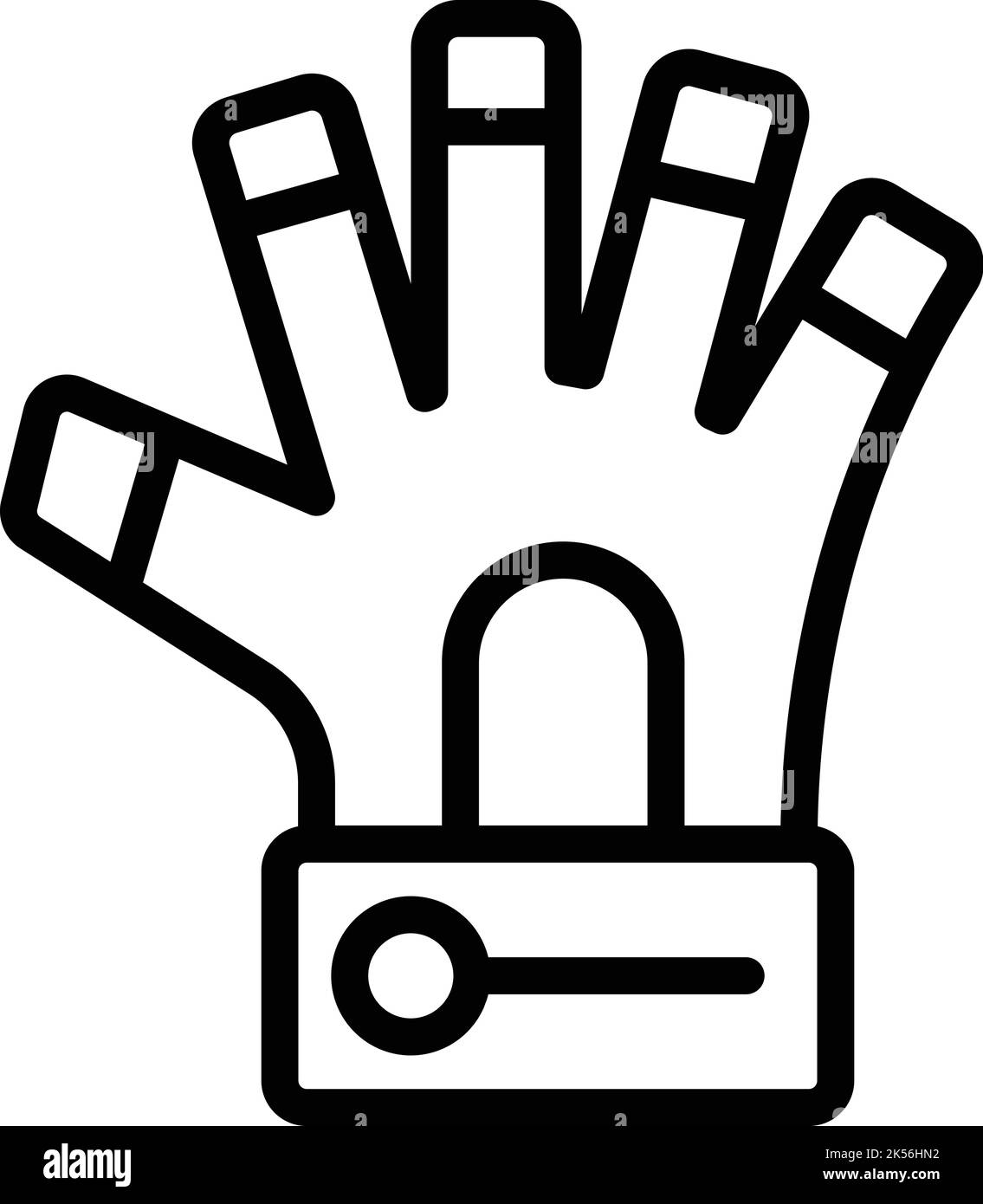 Sport cotone guanti icona contorno vettoriale. Guanti invernali. Bici da neve Illustrazione Vettoriale