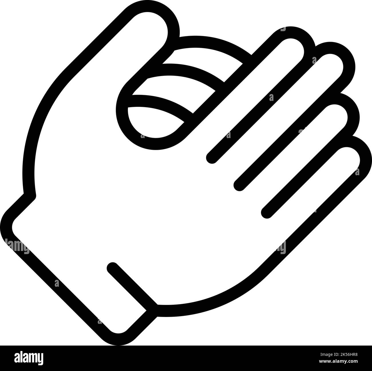 Icona del guanto da baseball vettore di contorno. Guardiano. Punch bici Illustrazione Vettoriale