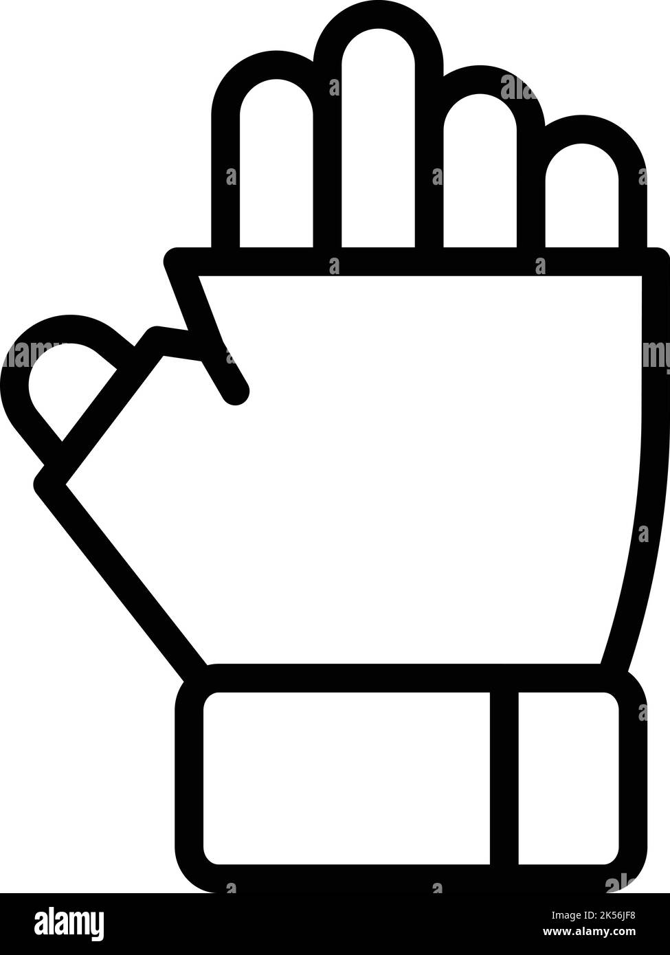 Tessuto guanti icona contorno vettoriale. Guardiano. Guanto sportivo Illustrazione Vettoriale