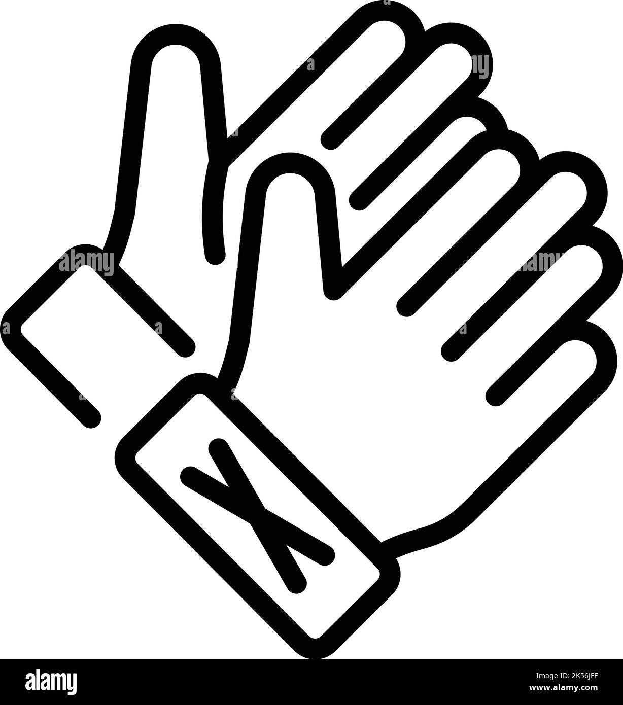 Guanti sportivi di sicurezza icona contorno vettoriale. Attrezzatura sportiva. Neve d'inverno Illustrazione Vettoriale