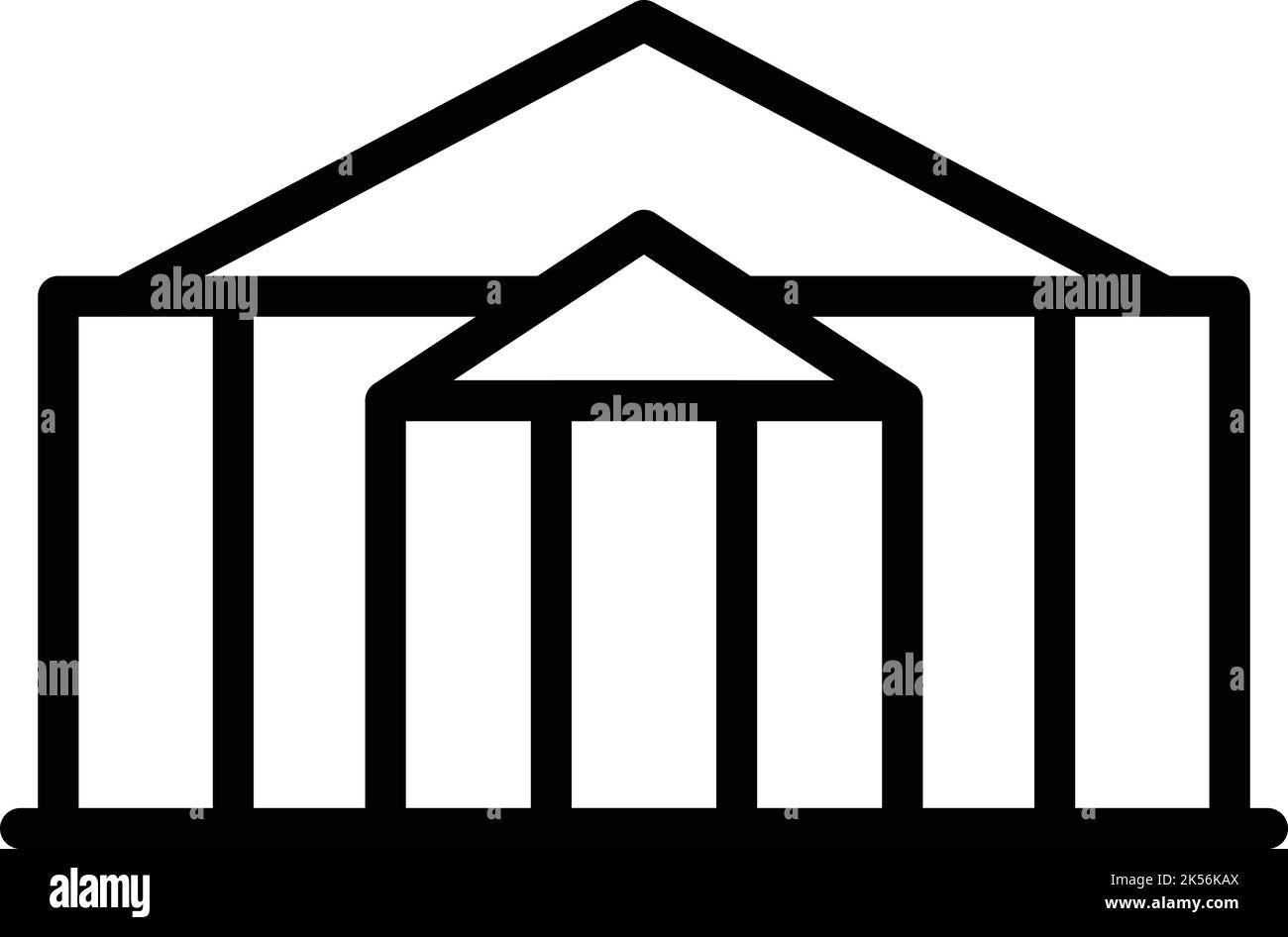 Vettore contorno icona centro cultura. Punto di riferimento della città. Torre di viaggio Illustrazione Vettoriale