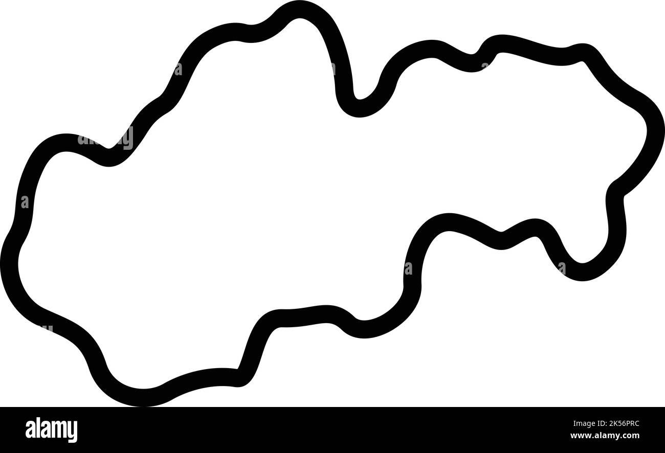 Slovacchia punto di riferimento icona vettore di contorno. Mappa slovacca. Città di disegno Illustrazione Vettoriale