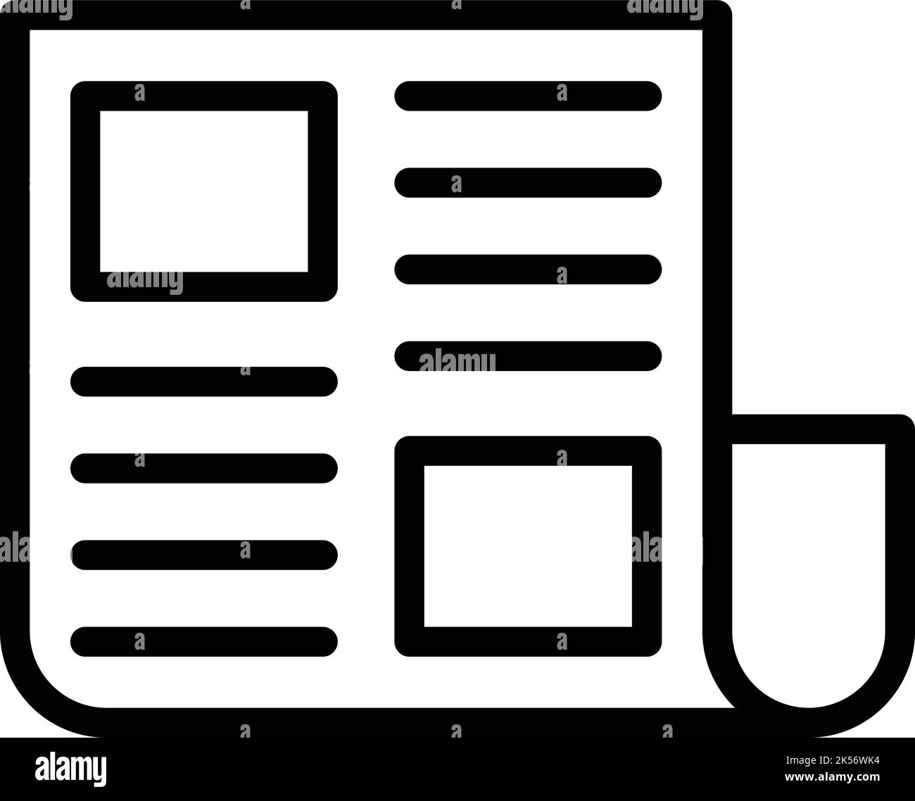 Vettore contorno icona giornale. Studio multimediale. Colloquio Illustrazione Vettoriale