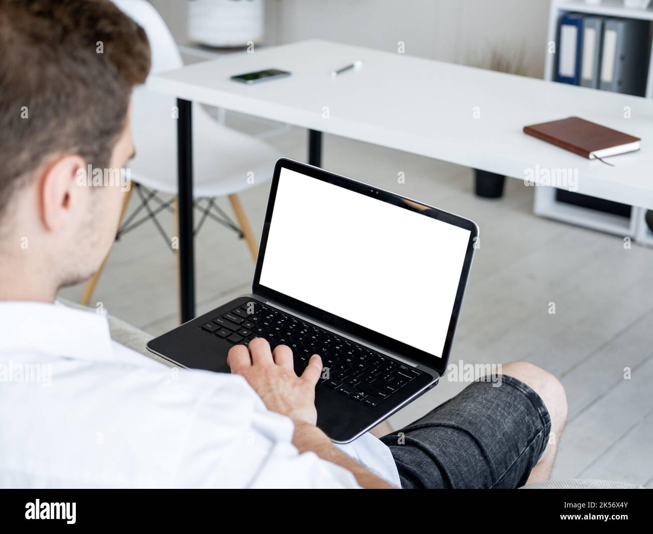 computer tecnologia casual man digital mockup Foto Stock