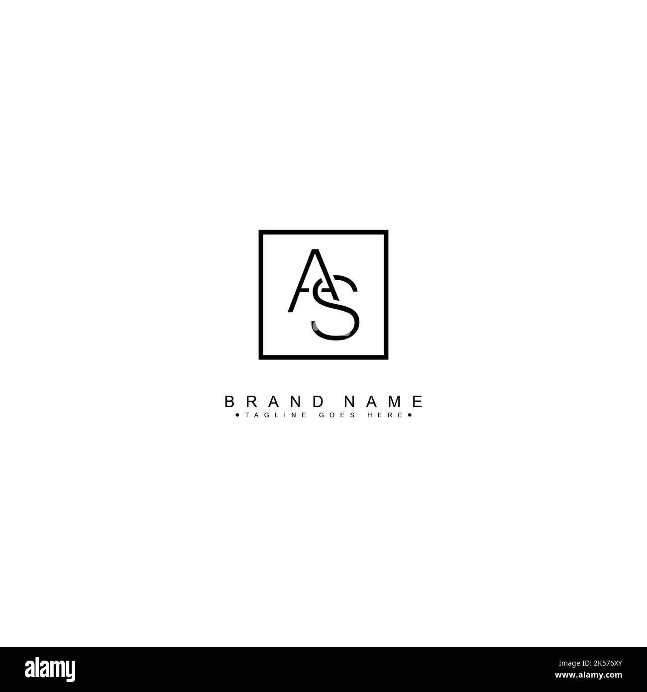 Modello logo vettore AS - icona semplice per il monogramma della lettera iniziale A e S. Illustrazione Vettoriale
