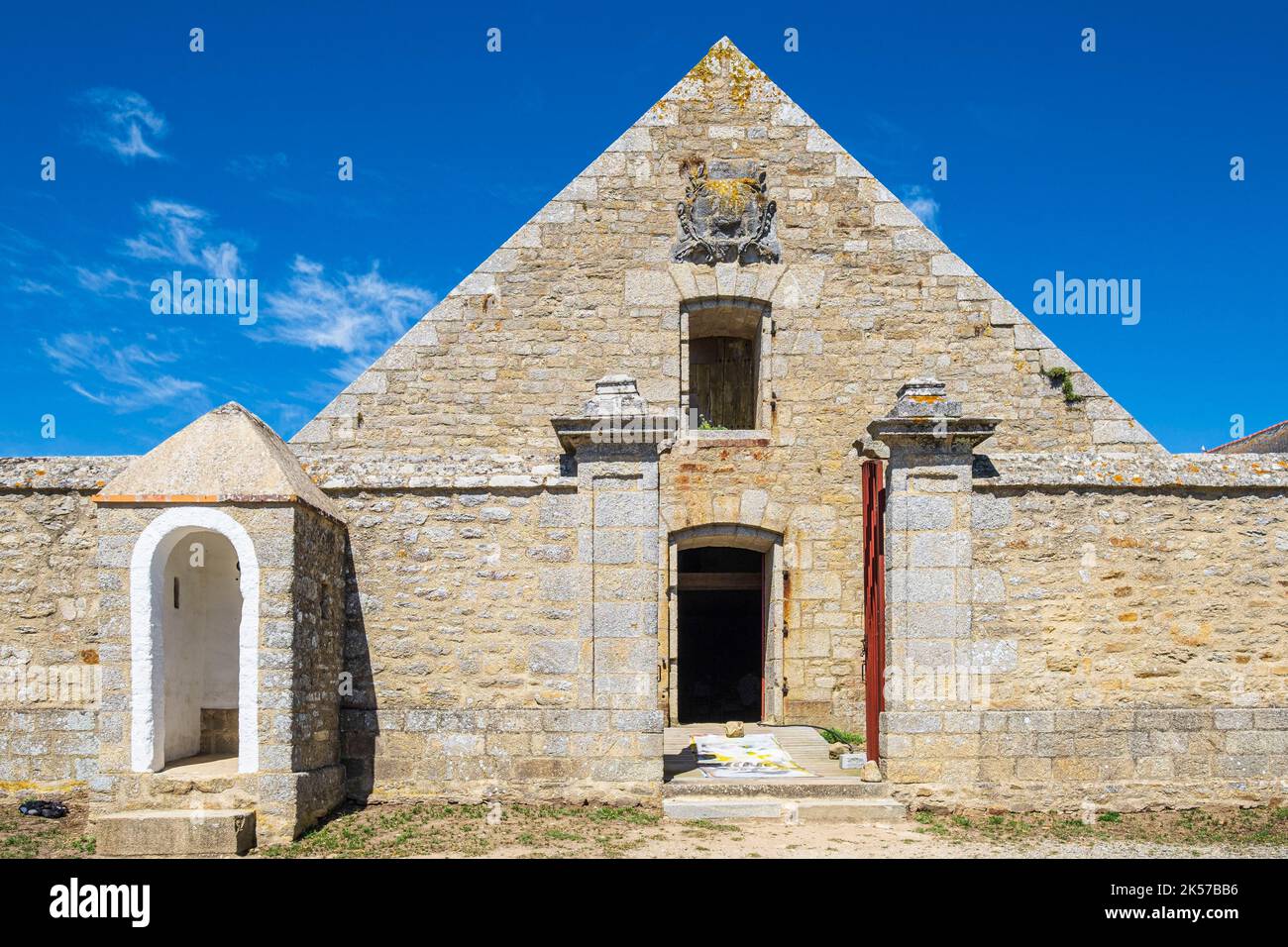 Francia, Morbihan, Port-Louis, la cittadella di Port-Louis costruita nel 16th ° secolo dagli spagnoli, la grande rivista di polveri costruita nel 1750-1752 Foto Stock