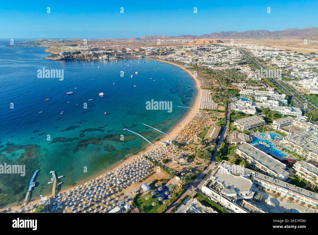 Egypte, Sinai, Sharm-el-Sheikh, Naama Bay (vista aerea) Foto Stock