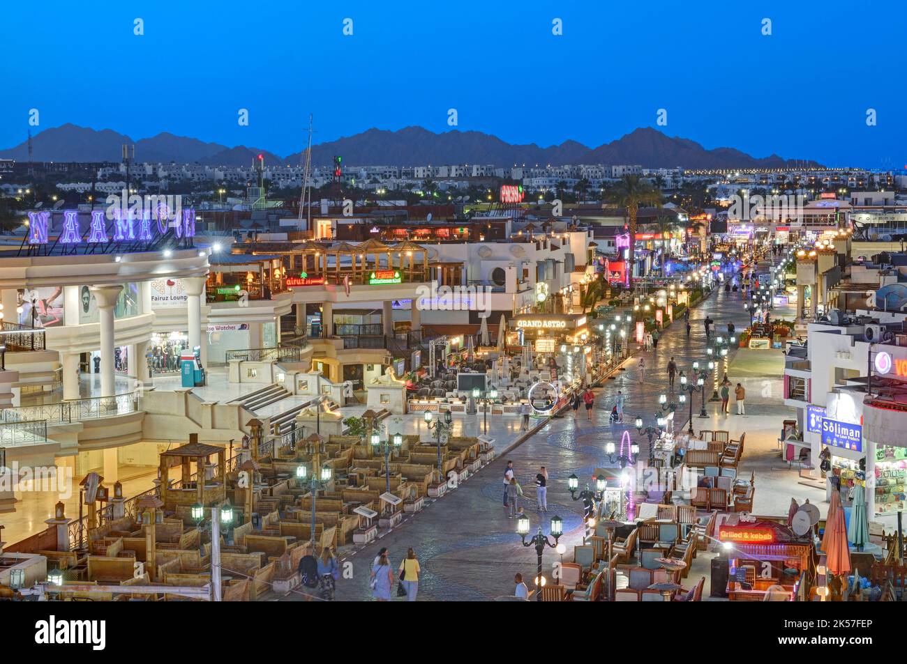 Egypte, Sinai, Sharm-el-Sheikh, quartiere di Naama Bay Foto Stock