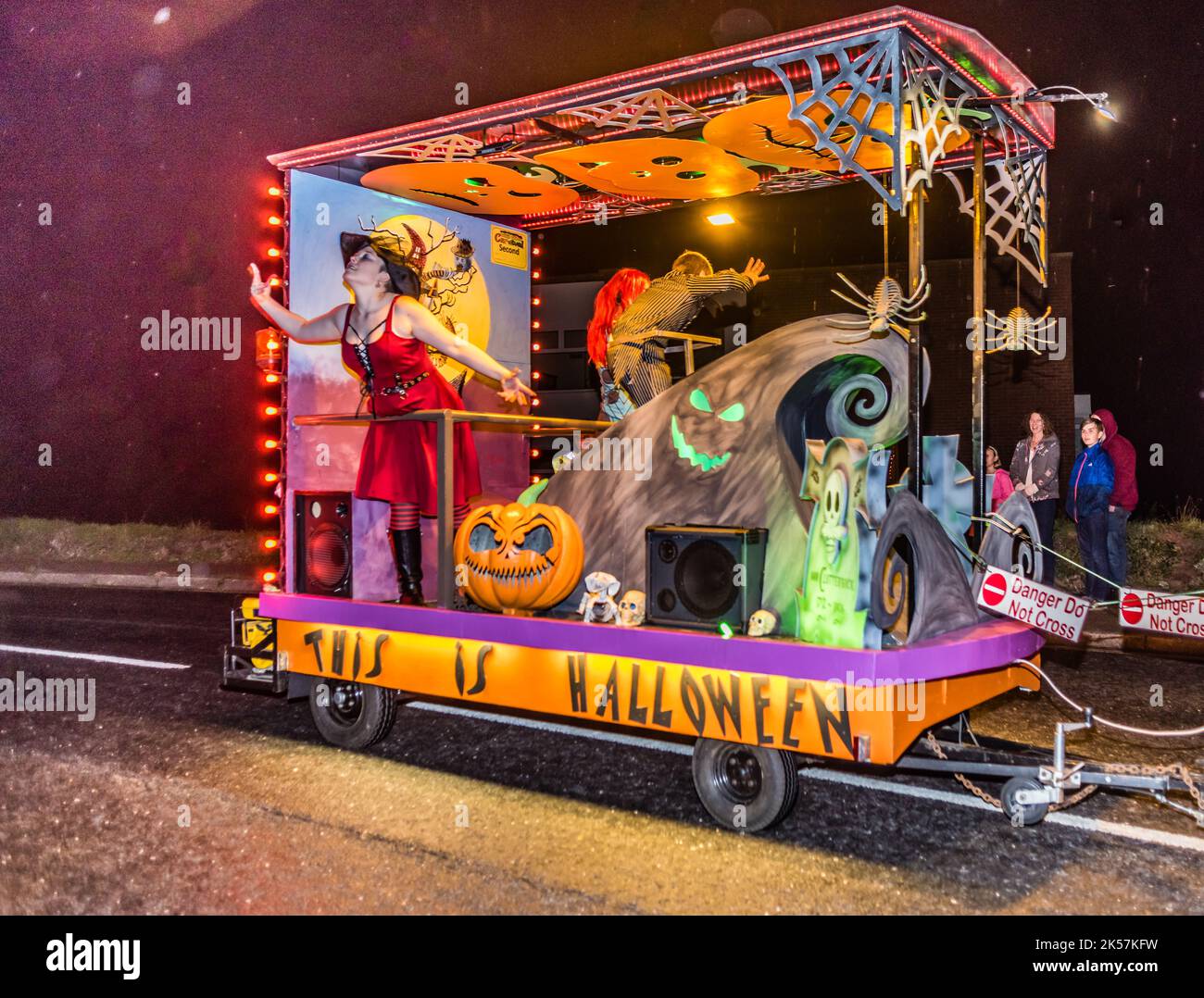 Carnevale notturno a Budleigh Salterton. Foto Stock