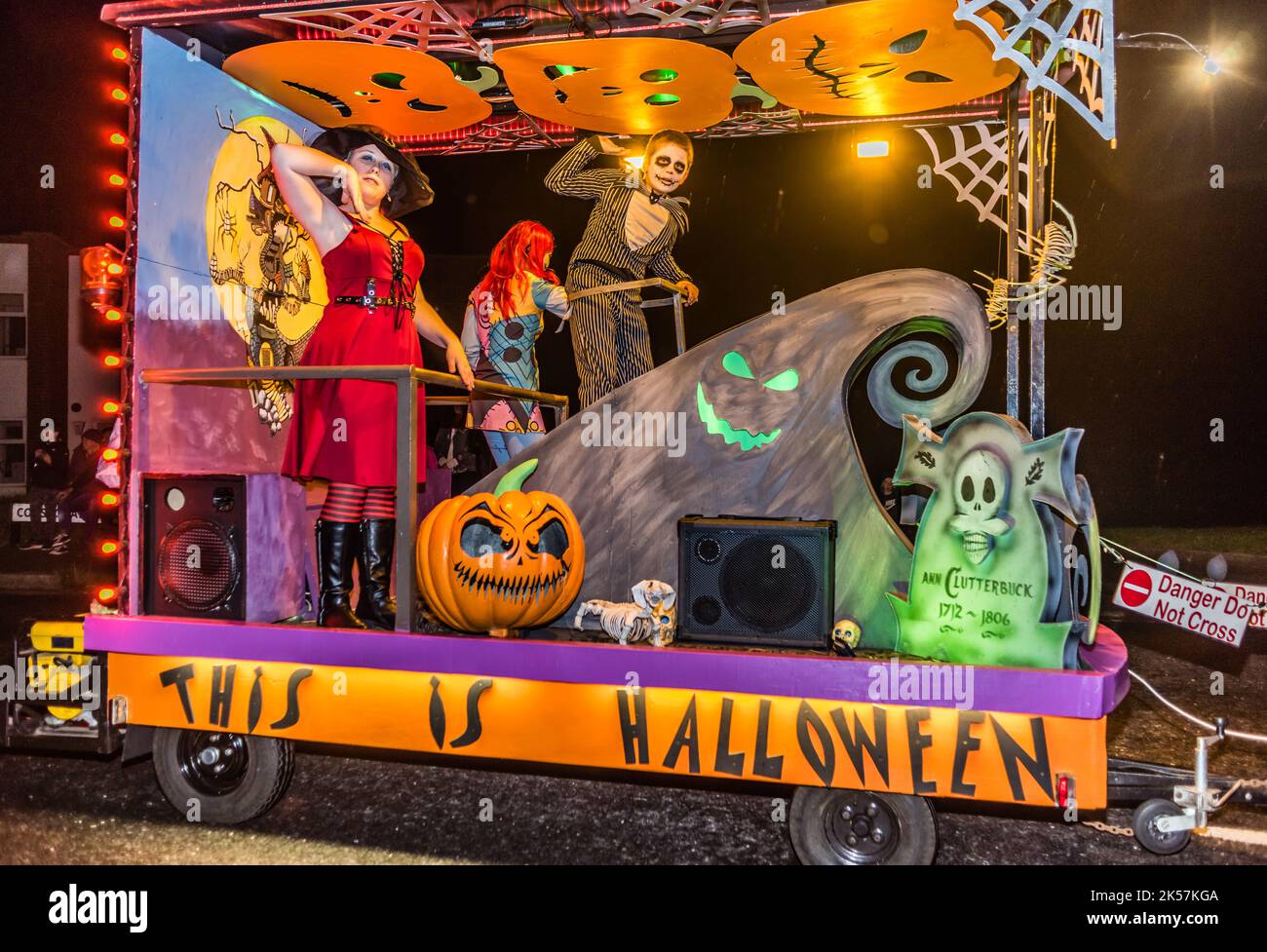 Carnevale notturno a Budleigh Salterton. Foto Stock