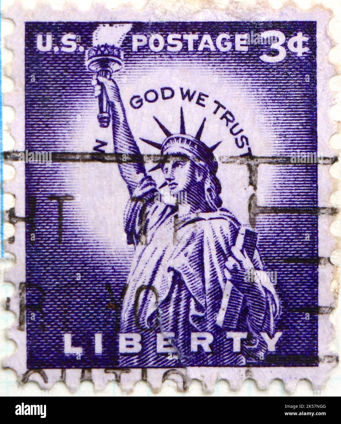 Foto di un francobollo USPS Statua della libertà (1875) Liberty Island New York City Liberty numero 1954 Foto Stock