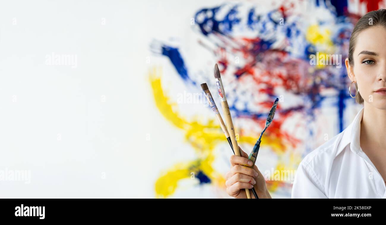 scuola d'arte banner creativo pittore disegno astratto Foto Stock