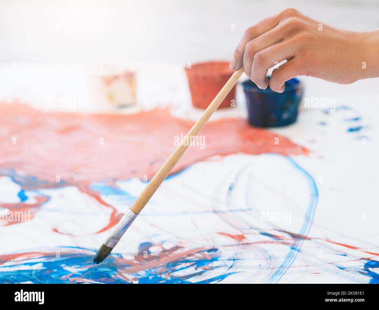 fine corso di arte pittura a mano quadro astratto Foto Stock